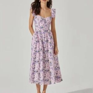 ASTR Wedelia Floral Bustier Midi Dress